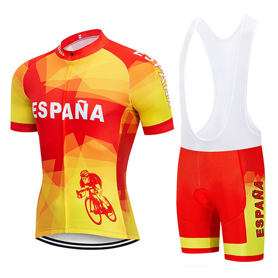 2019 Maillot Espana Tirantes Mangas Cortas Rojo Amarillo